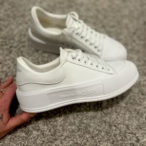 Alexander McQueen White Leather Sneakers 🤍